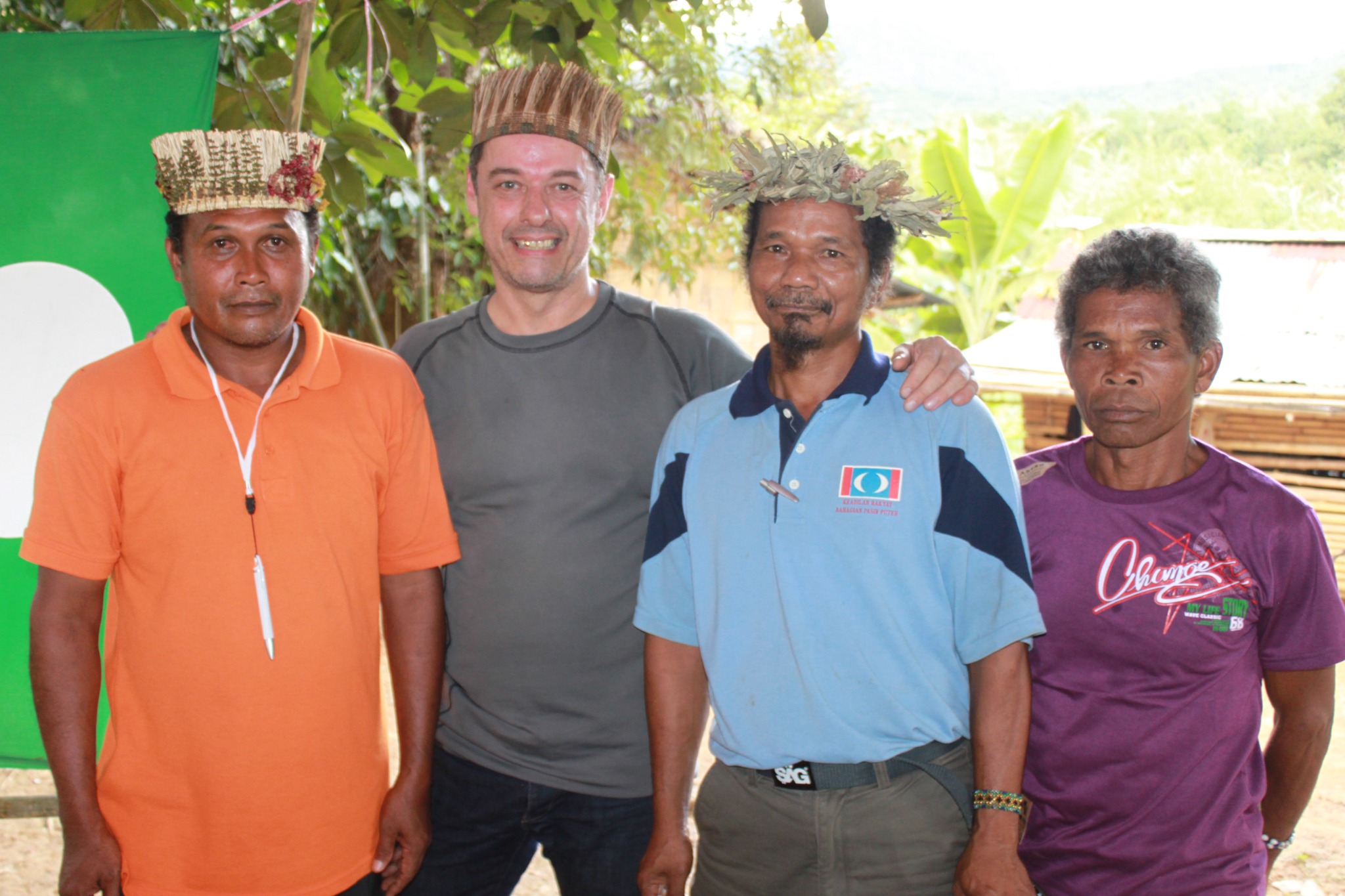 Andy with Temiar friends in Kelantan