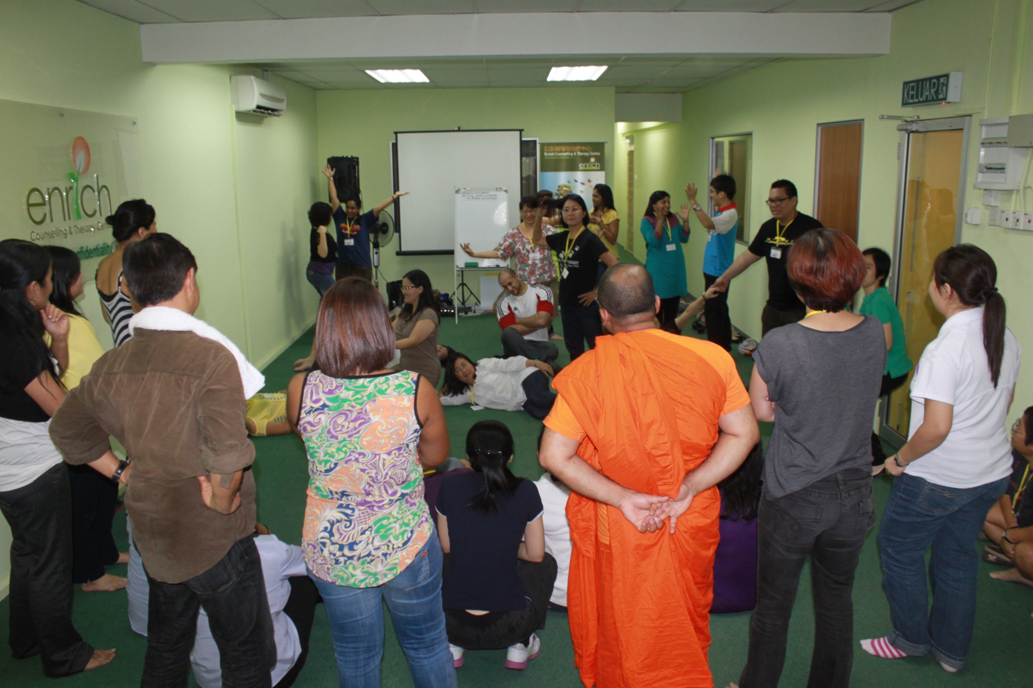 Participants taking part in an Enrich workshop in Malaysia