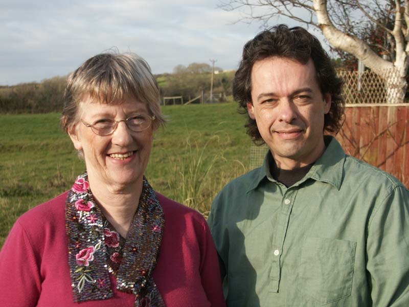 Sue and Andy standing together outdoors in Romania