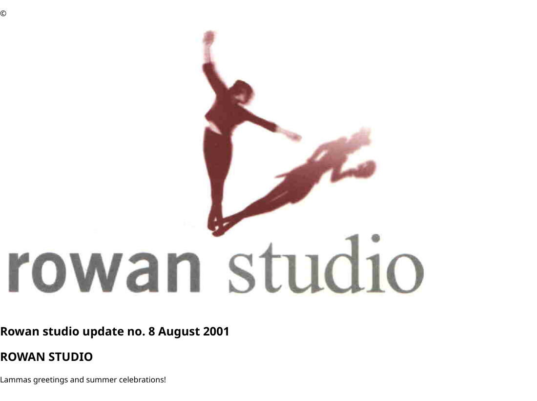 Screenshot of Rowan Studio Update No. 8 from August 2001.