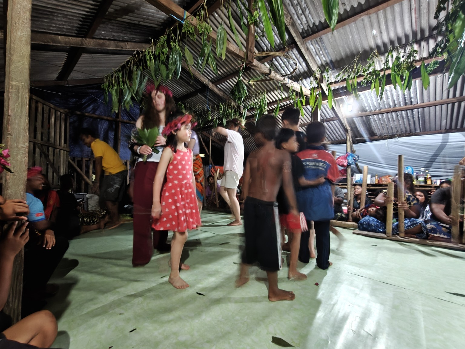 Adults and children moving together as a gabag begins in Kelantan in 2026